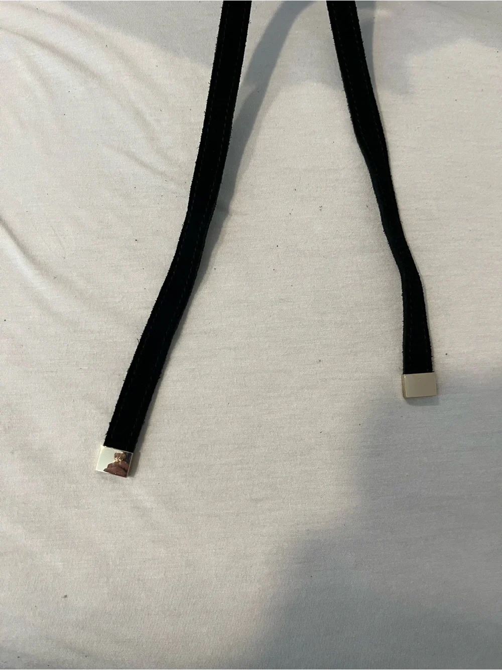 White House Black Market Black Suede Obi Waist Belt with Tie Accent